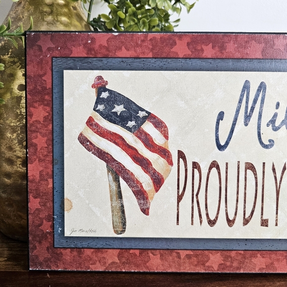 Military Family Proudly Serving Our Country Wooden Patriotic Sign Home Decor - Picture 3 of 11